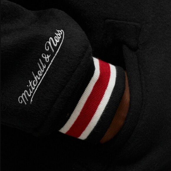 NWT NBA Miami Heat Mitchell & Ness Hardwood Classic Wool Bomber Varsity Jacket - Picture 5 of 7